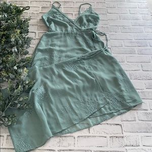 ASTR Green Wrap Dress